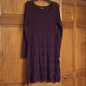 Lightweight plum sweater dress